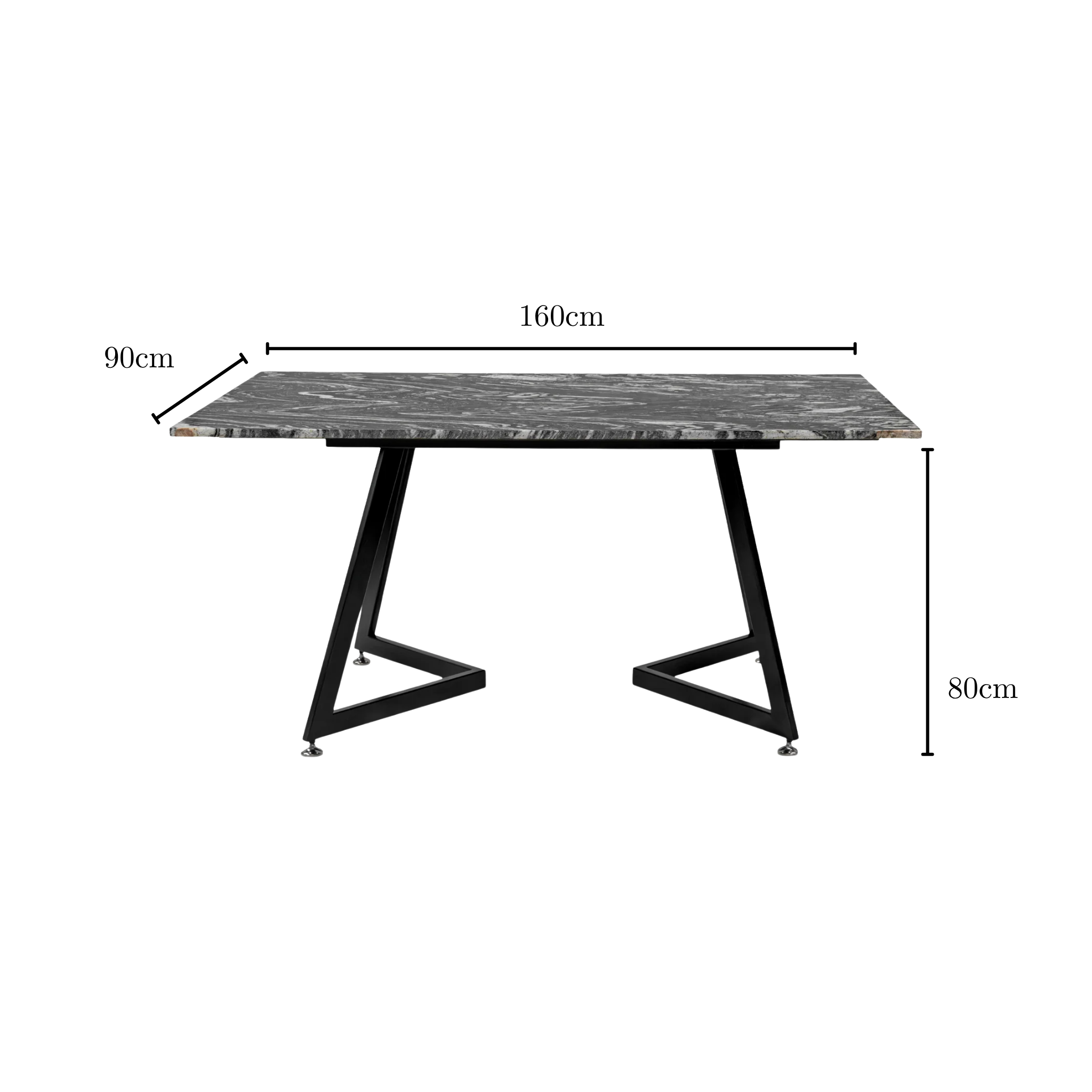Mesa de granito Diamond 90 cm x 160 cm