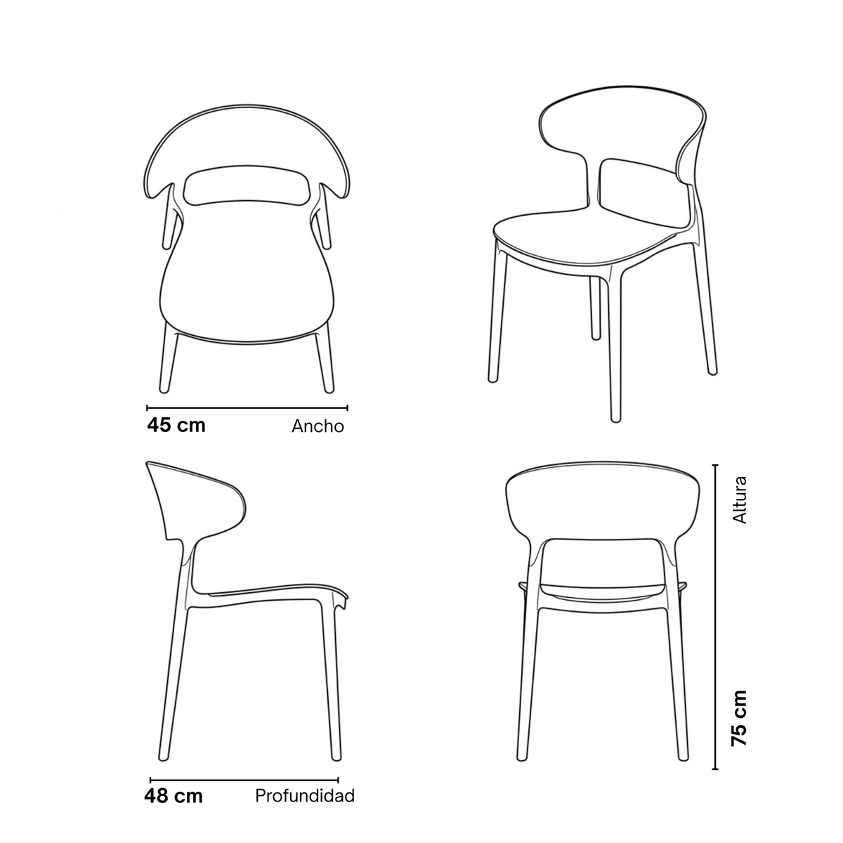 Silla Johan · Edición All Black  (Interior/Exterior)