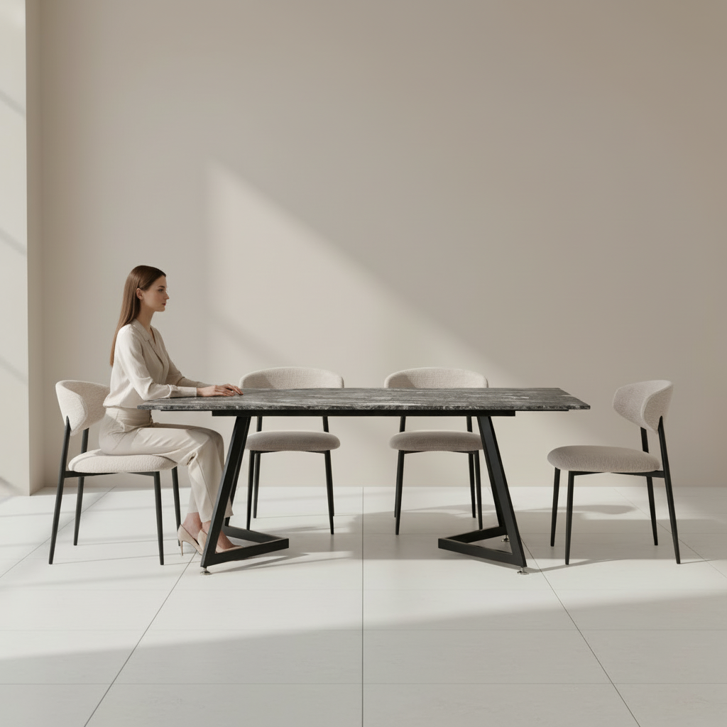 Imagen Mesa Diamond con persona sentada